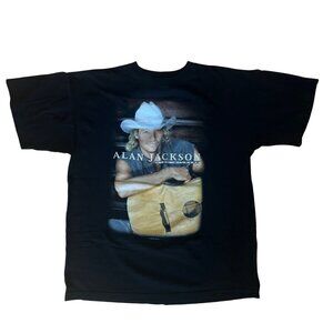 Alan Jackson 1998 High Mileage Vintage T-Shirt Black Single Side Double Stitch L